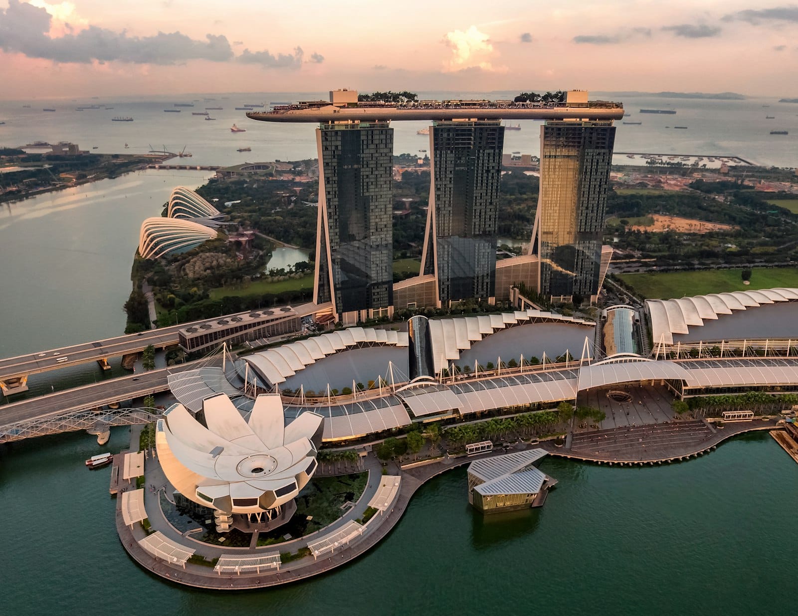 Singapore skyline at sunset