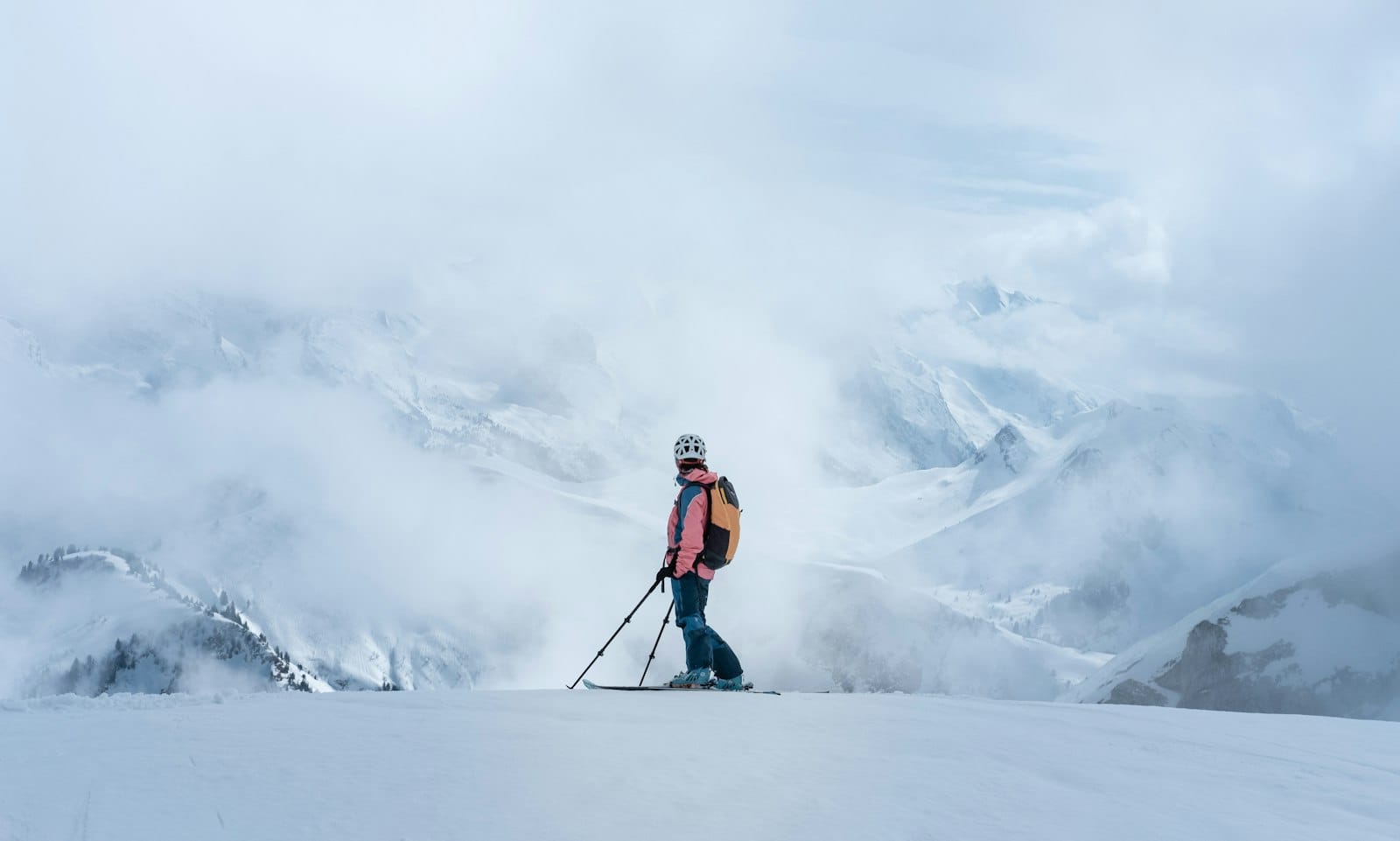 Ski touring above the clouds