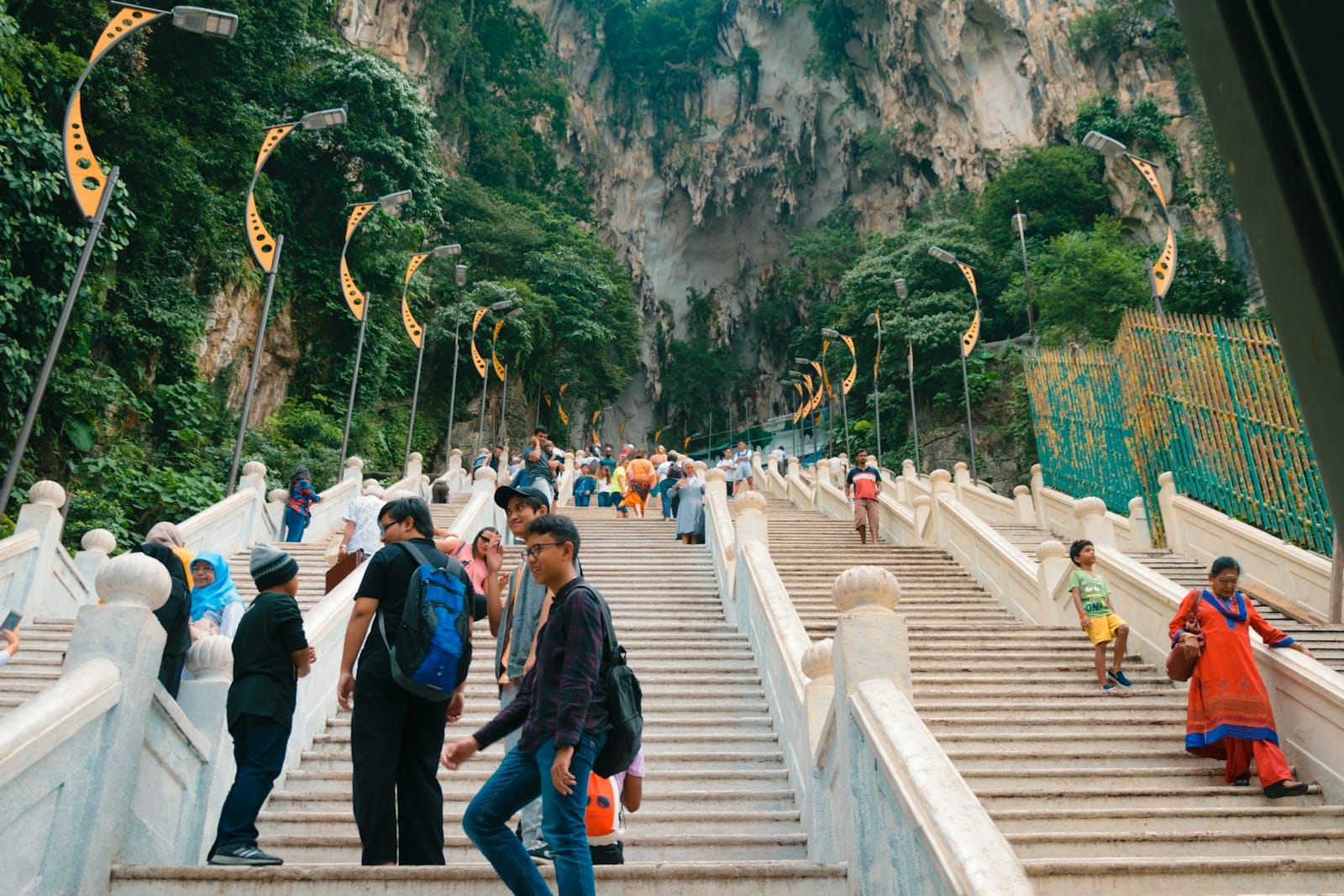 Stairs up to the Hindu temple at Batu Caves